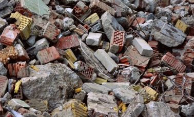 Construction waste from demolition